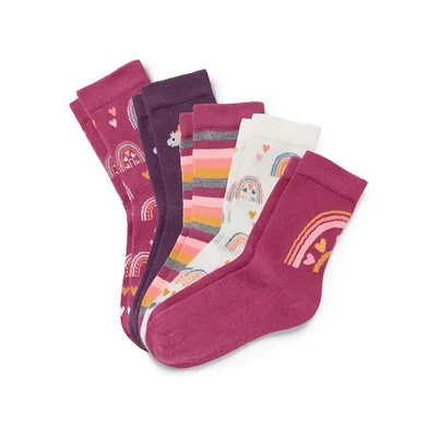 Fünf Paar Socken, rosa.