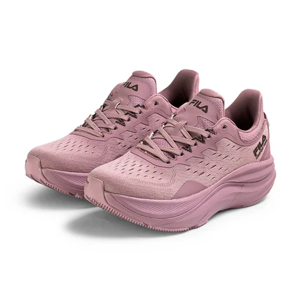 Zwei FILA Retron Damen-Sneaker in Mauve Shadow stehen nebeneinander.