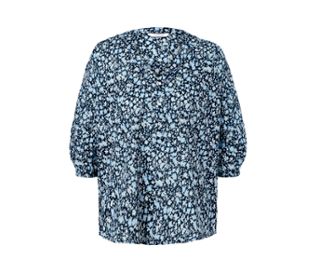 Bleu foncé avec imprimé intégral bleu clair-blanc