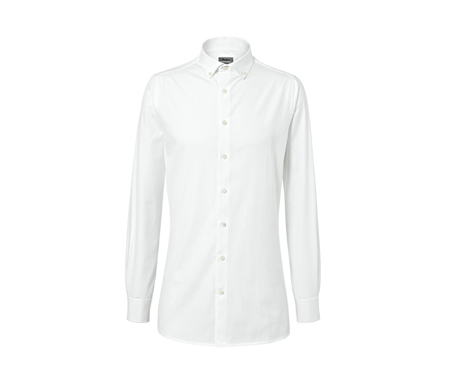 Chemise Oxford blanche, coupe ajustée.