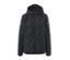 Veste de sport coupe-vent noire avec capuche.