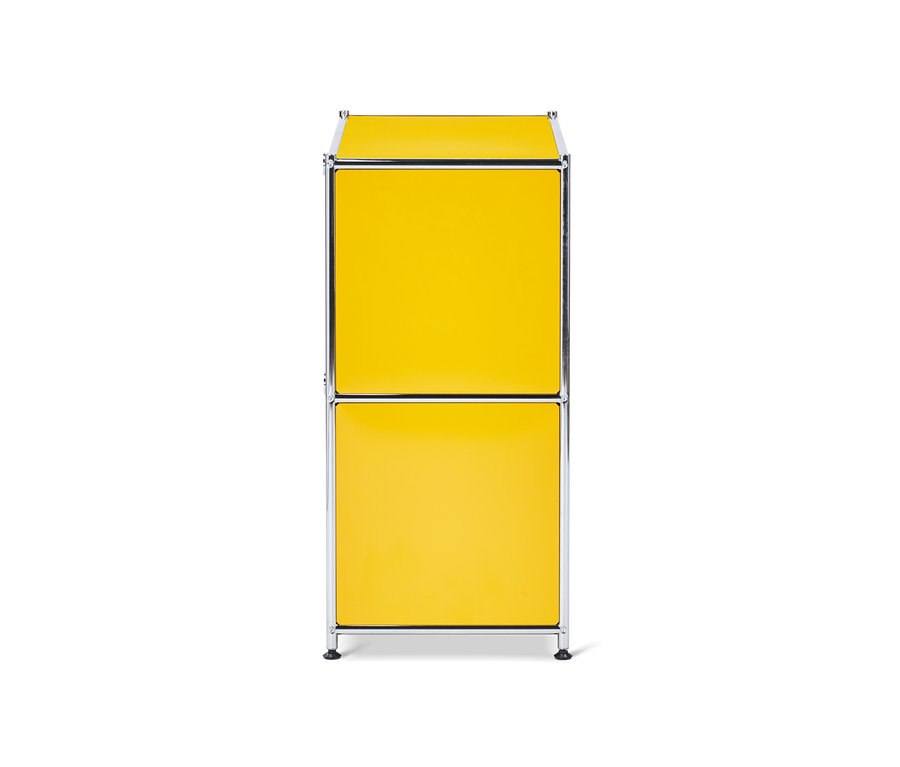 Buffet en métal jaune « CN3 » avec 2 compartiments à abattant.