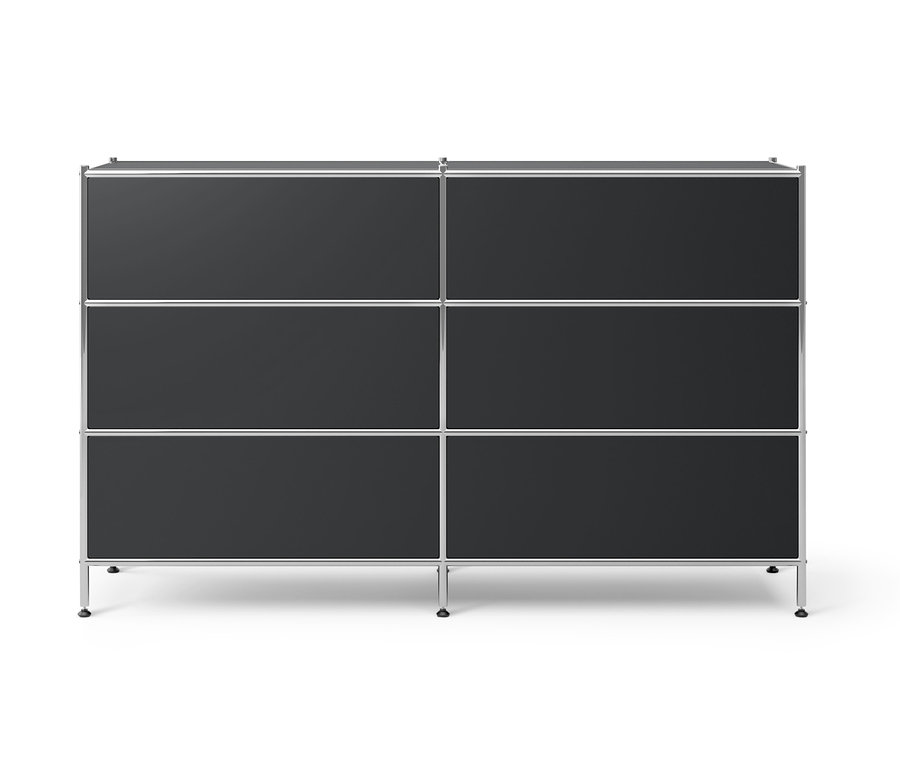 Commode en métal noire « CN3 » avec 6 tiroirs.