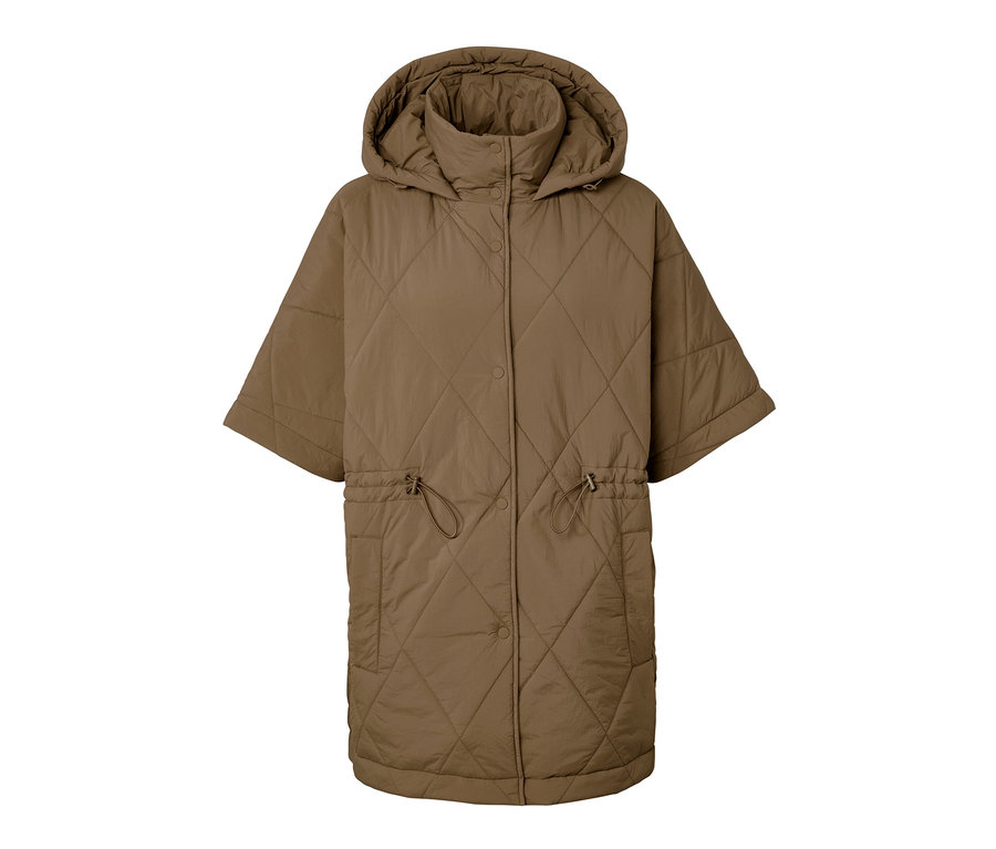 Poncho matelassé à capuche.