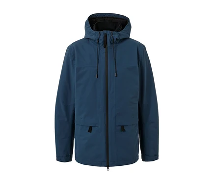 Veste d’extérieur bleue avec gilet sans manches.
