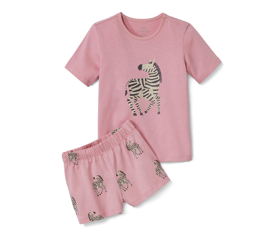 Pyjashort rose pour enfant avec motif zèbre.