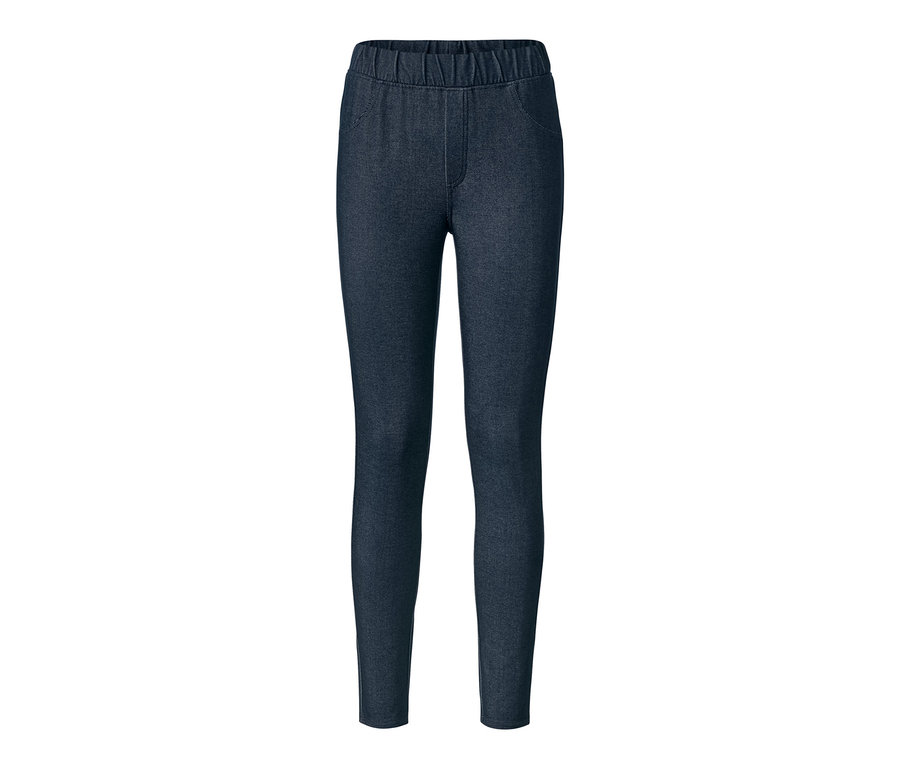Legging aspect jean sur fond blanc.