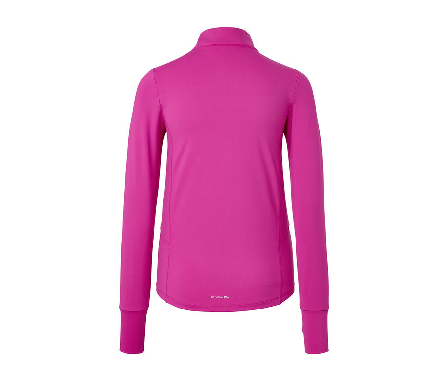 Veste de sport rose vif avec fermeture éclair.
