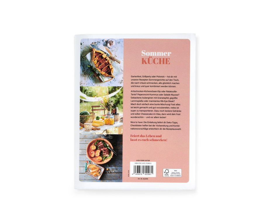 Sur l'image, on voit la couverture du livre « Sommerküche » avec différentes photos de plats.