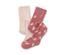 2 Collants thermiques pour enfant, rose - 1x rose pâle, 1x vieux rose avec motif intégral rhinocéros