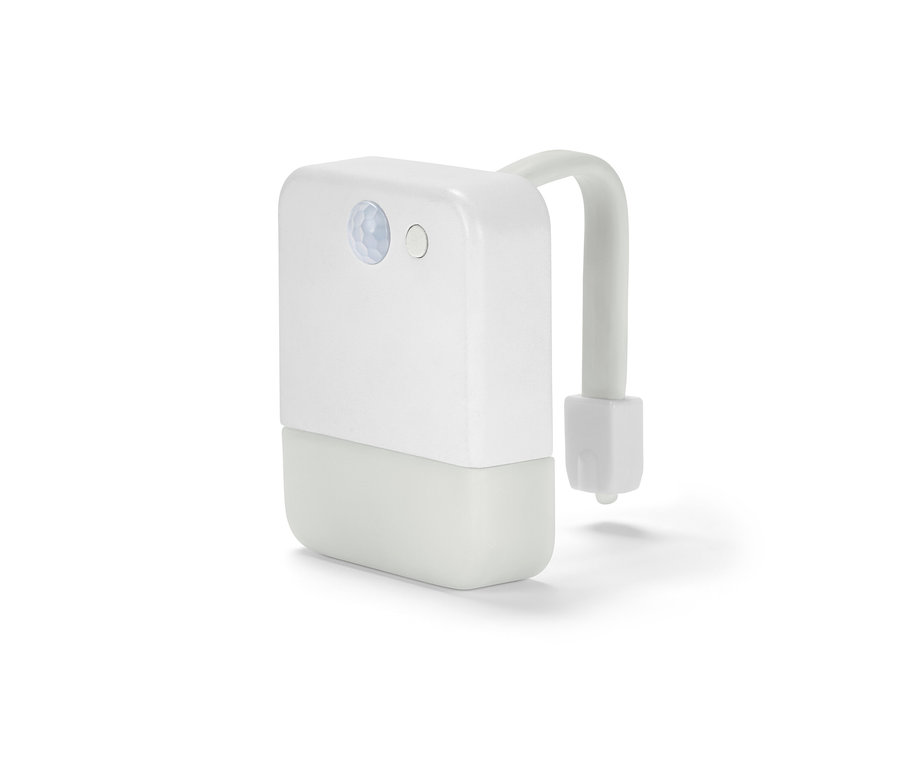 Éclairage de nuit à LED blanc pour les toilettes avec détecteur de mouvement.