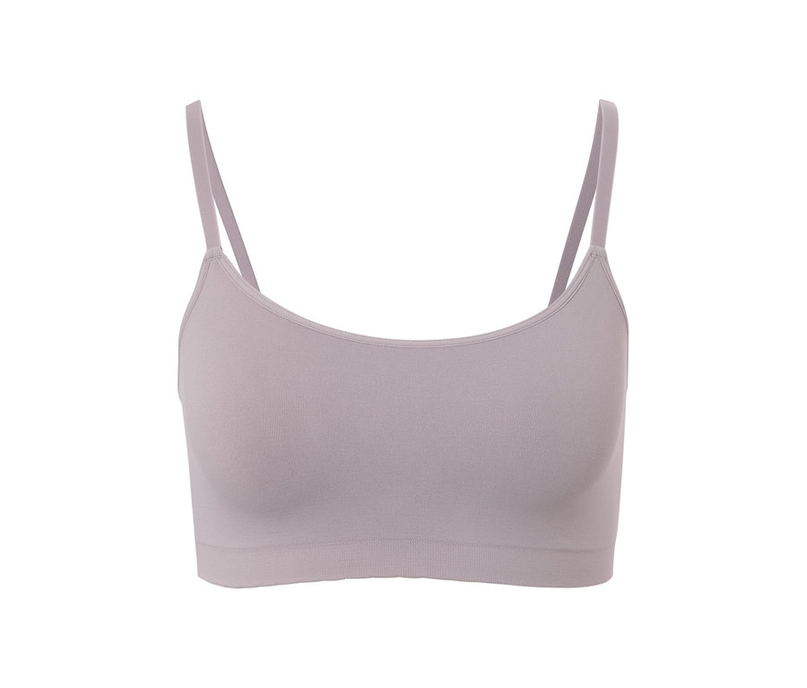 Brassière Seamless grise avec dentelle.