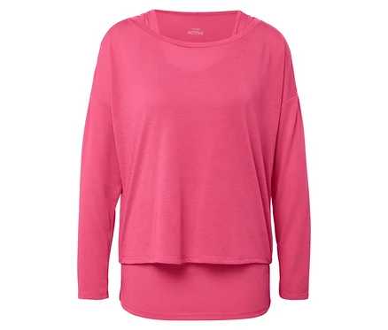 T-shirt rose à manches longues.