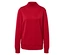 Pull rouge à col roulé et manches longues.