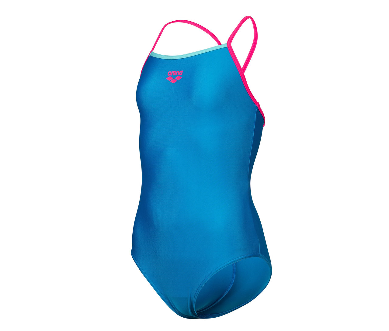Maillot de bain arena Feel Light Drop Back Solid pour enfant, bleu.