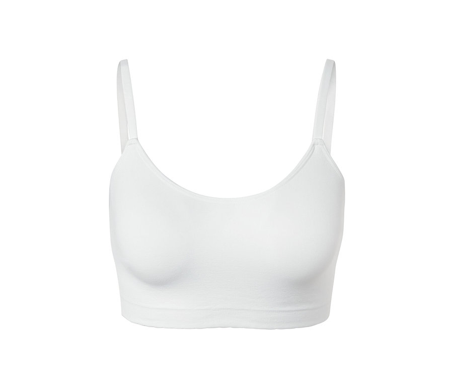 Brassière sans coutures blanche avec dentelle.
