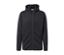 Veste fonctionnelle anthracite avec fermeture éclair et capuche.
