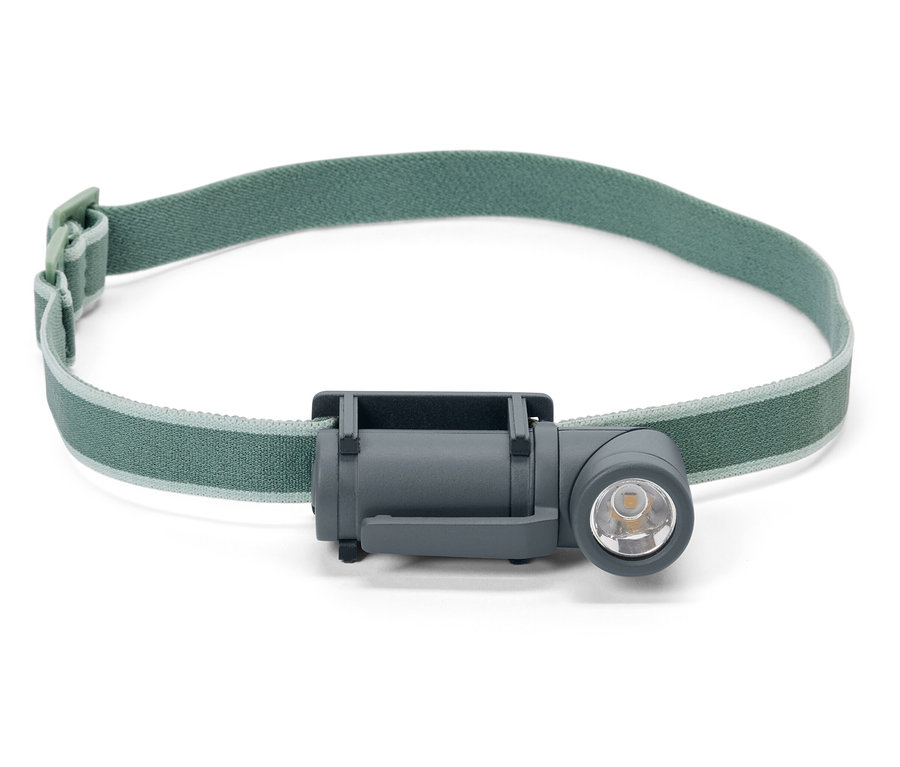 Lampe frontale multifonction 2-en-1 à LED avec bandeau olive.