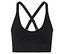Soutien-gorge de sport noir avec bretelles croisées dans le dos.
