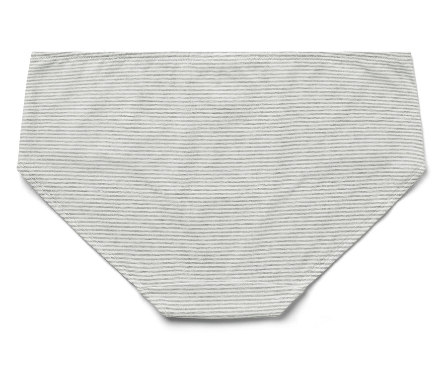 Bas de bikini à rayures grises.