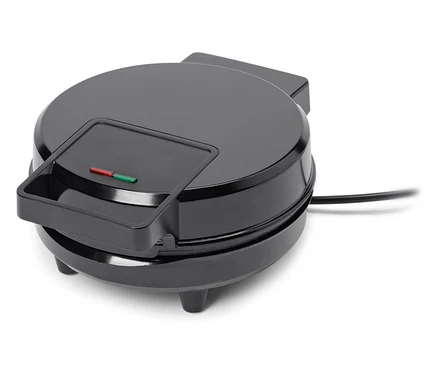 Gros plan d'un gaufrier noir avec un voyant rouge et un voyant vert.