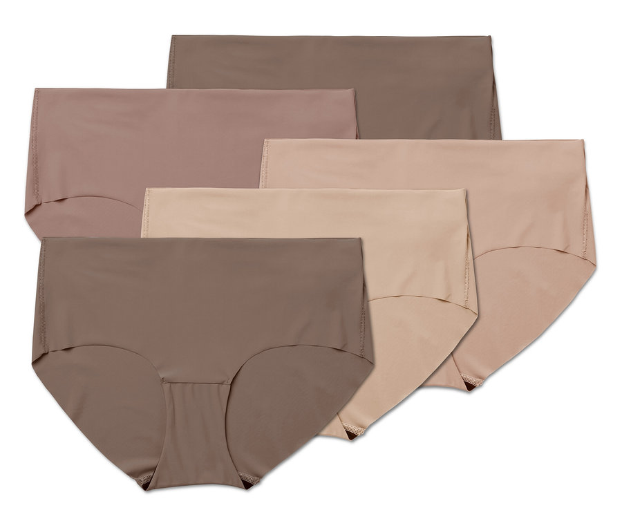 Cinq culottes beige Magic Cut sont superposées.