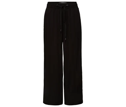 Culotte 7/8 noire Street One « EMMA » avec taille élastique et cordon de serrage.