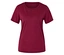 Un t-shirt simple à manches courtes et col rond de couleur rouge foncé, sur fond blanc.