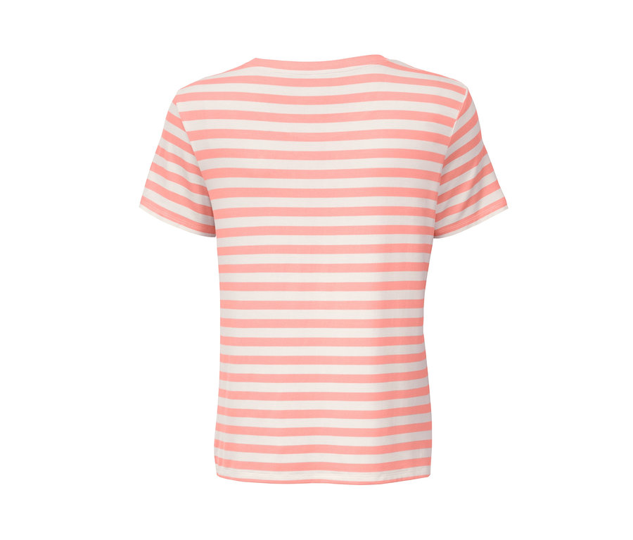 T-shirt à rayures, rose.
