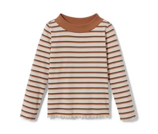 Blanc à rayures marron et gris foncé