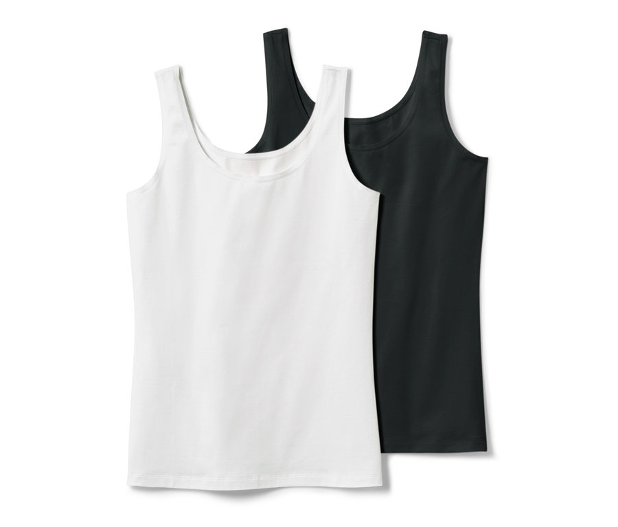 Deux débardeurs, un blanc et un noir.