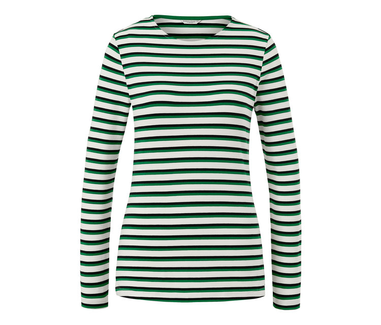 Haut à manches longues rayé multicolore.