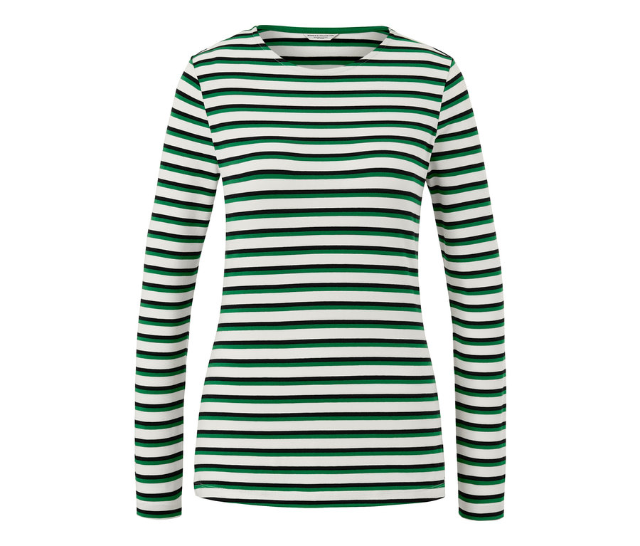 Haut à manches longues rayé multicolore.