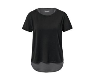 T-shirt supérieur noir<br>Sous-maillot gris
