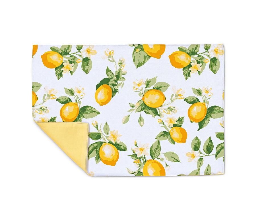 Ensemble de 4 sets de table réversibles à motif citron.