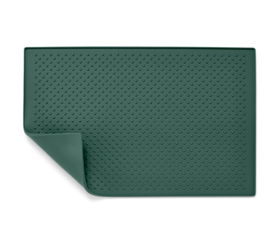 Un dessous de gamelle vert texturé.