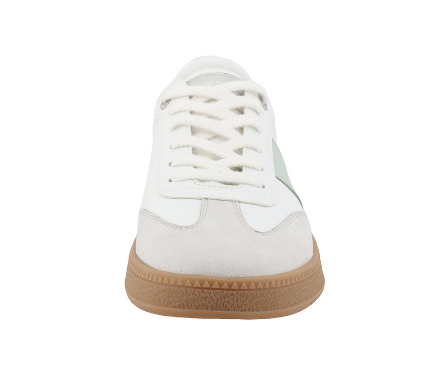 Gros plan d'une basket Tom Tailor PU blanc-menthe.