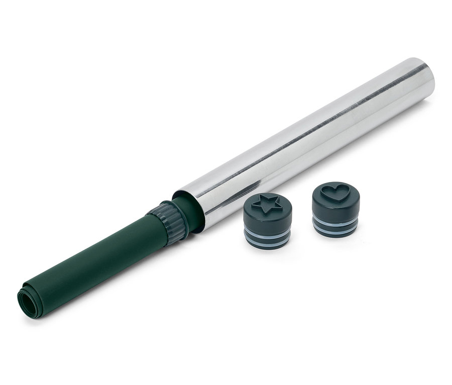 Stylo décoratif avec embouts en forme d'étoile et de cœur.