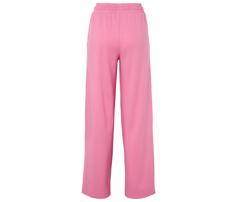 Pantalon rose large avec une taille élastique.