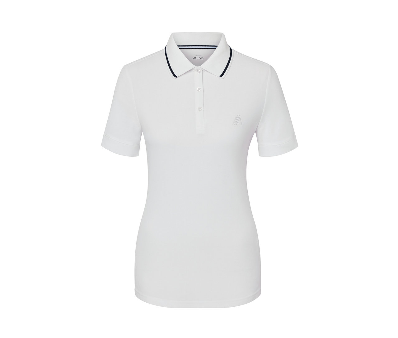 Polo technique blanc à manches courtes.