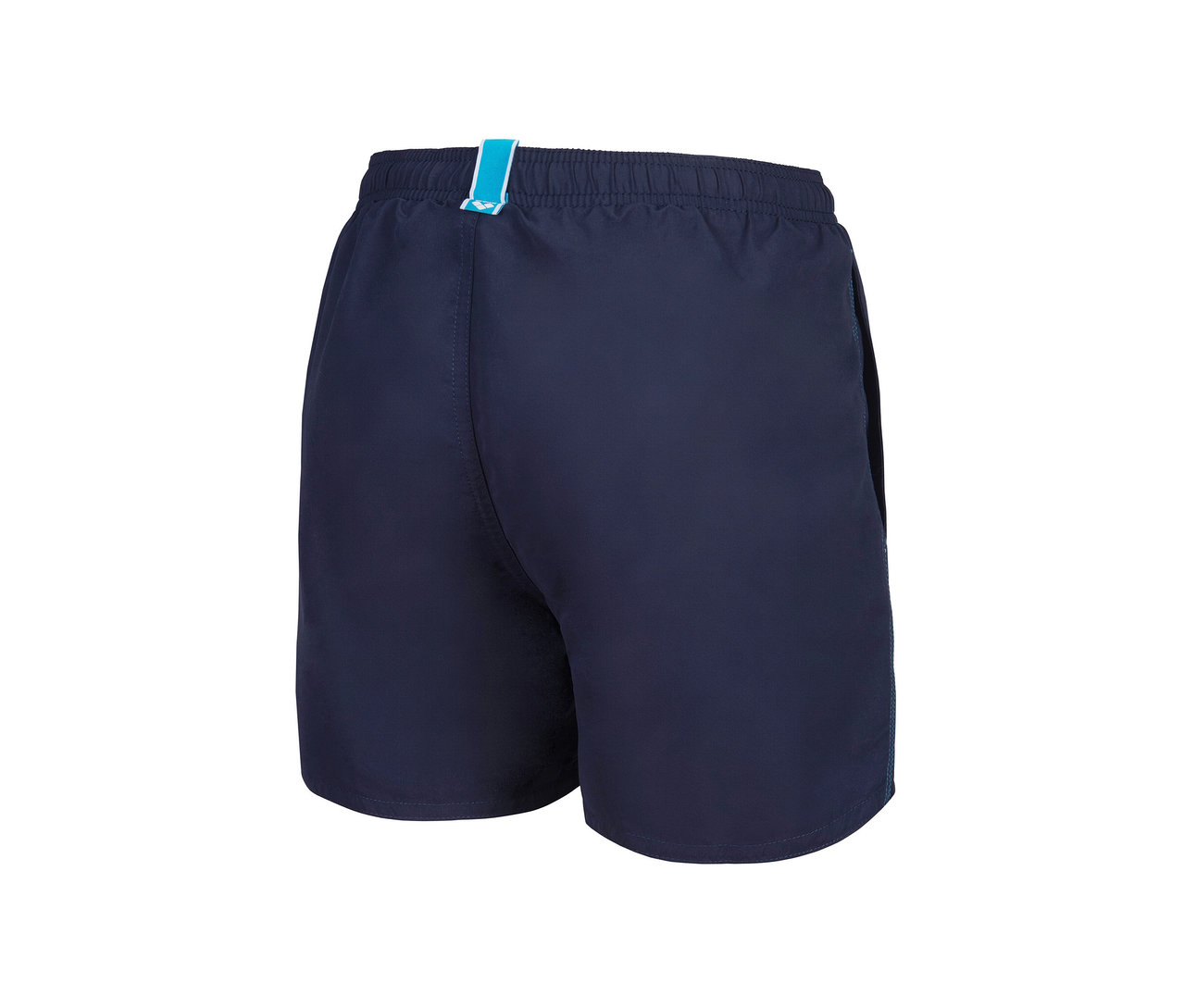 Gros plan de dos du boxer de plage arena Solid R pour enfant, bleu marine.