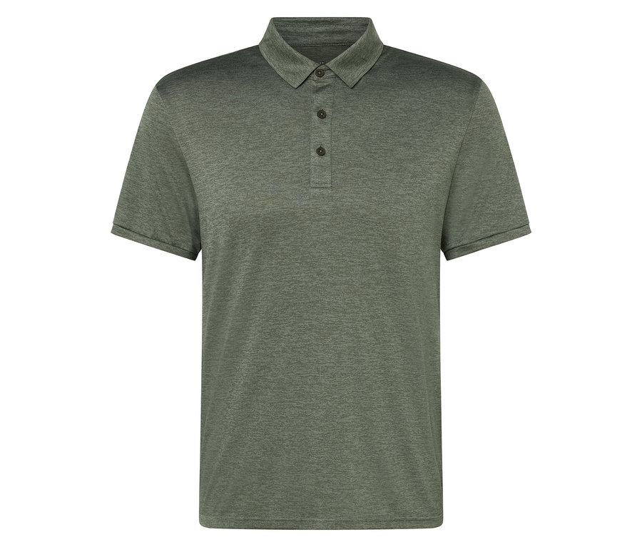 Un polo vert avec trois boutons.