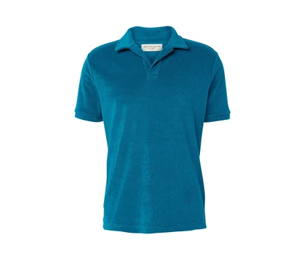Polo en tissu éponge pétrole.