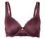 Soutien-gorge bordeaux avec dentelle et un noeud au centre.