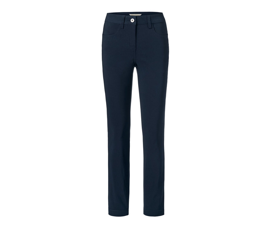 Pantalon en bengaline bleu foncé.