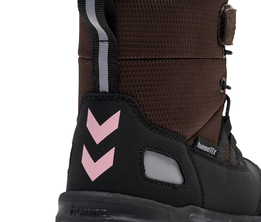 Vue détaillée de la botte de neige Tex HUMMEL, rose.