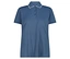Polo bleu avec col et poignets blancs.
