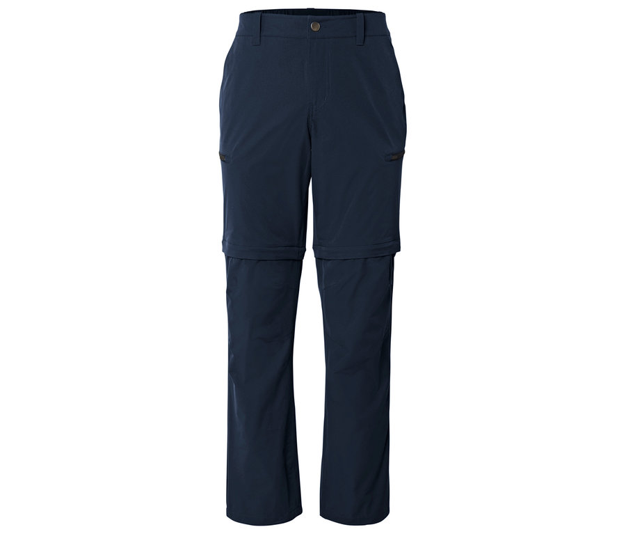 Pantalon long bleu marine pour homme avec fermeture éclair sous le genou.