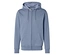 Sweat à capuche bleu clair avec fermeture éclair et poche kangourou.