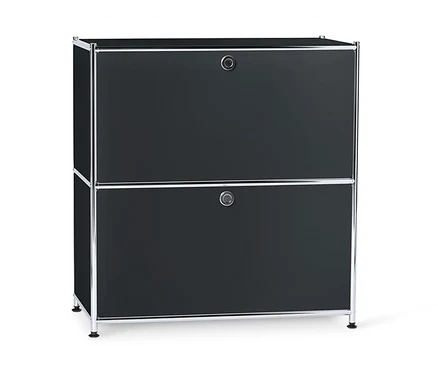 Petit buffet en métal noir « CN3 » à abattants.